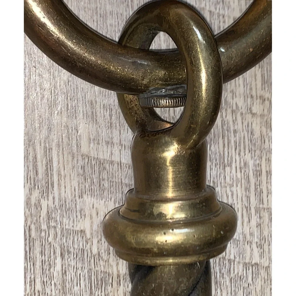 Antique Hanging Victorian Light Pendant Canopy, Swivel Loop & Stem - Heavy Brass